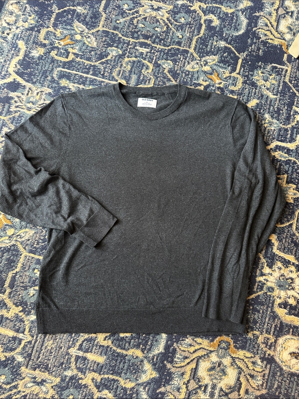 Old Navy Men's Dark Heathered Blue Crewneck Sweater